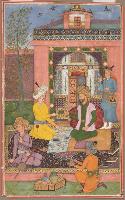 Een feest in een paviljoen, ca. 1620 door Muhammad Ali