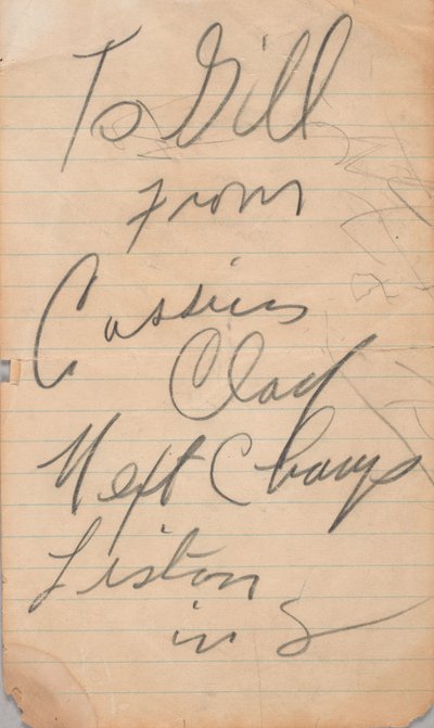 Handtekening geschreven door Cassius Clay, 1963 door Muhammad Ali
