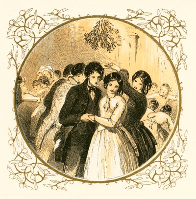 Dansen onder de maretak door Myles Birket Foster
