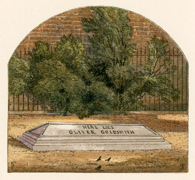Hier ligt Oliver Goldsmith door Myles Birket Foster