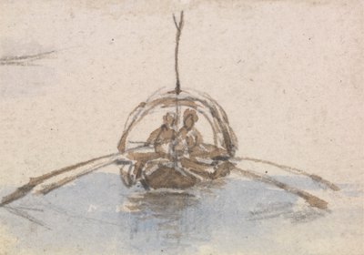 Een van een groep van drie studies van gondels door Myles Birket Foster
