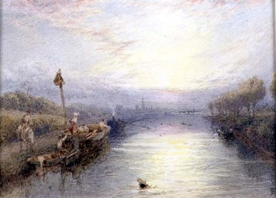 Rivierlandschap door Myles Birket Foster