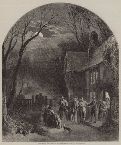 De terugkeer naar huis van een kerstfeest door Myles Birket Foster