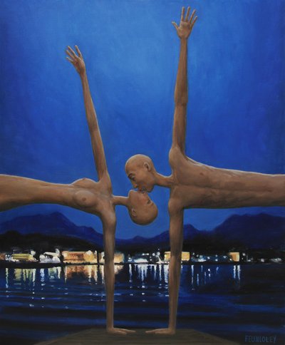 Surrealistische nachtelijke omhelzing door Myriam Feuilloley