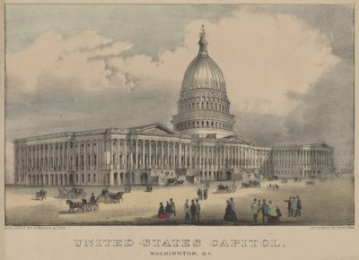 Capitool van de Verenigde Staten, Washington, D.C. 1872 (kleur lithografie) door Currier and Ives