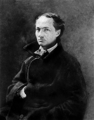 Franse dichter Charles Baudelaire (1821 - 1867) jong, rond 1850, foto door Gaspard Felix Tournachon alias Felix Nadar (1820 - 1910) collectie BNF door Nadar