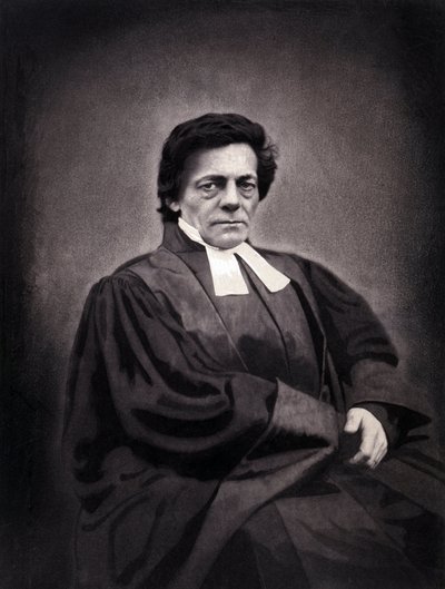Portret van Alphonse Monod, predikant van Zwitserse afkomst (1802-1856) door Nadar