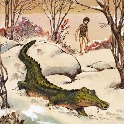 Peter volgt de krokodil, illustratie uit 