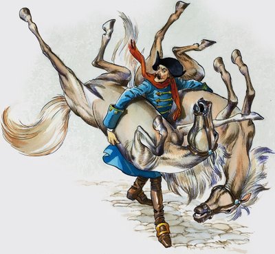 De wonderbaarlijke avonturen van Baron van Munchausen (gouache op papier) door Nadir Quinto