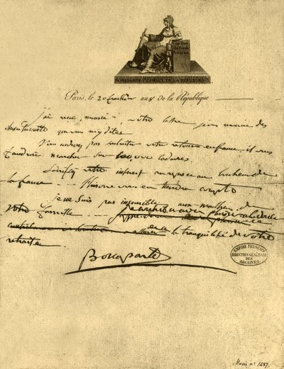 Brief van Eerste Consul Napoleon Bonaparte aan de Graaf van Provence, 6 september 1800, 1921 door Napoleon Bonaparte I
