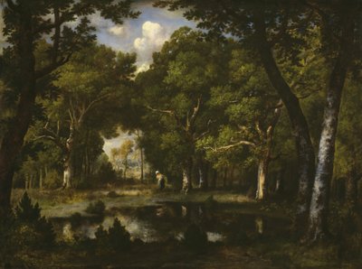 Vijver in het bos door Narcisse Virgile Diaz de la Peña