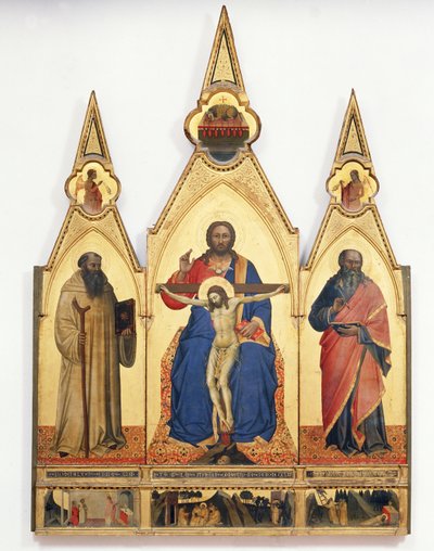 De Heilige Drie-eenheid met St. Romuald en St. Andreas, 1365 door Nardo di Cione Orcagna