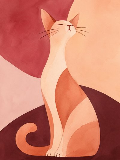 Abstracte aquarelkat door Natalie Bruns