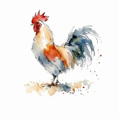 Kleurrijke boerderijhaan door Natalie Bruns
