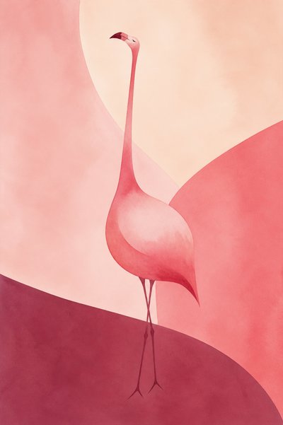 Elegante roze flamingo door Natalie Bruns