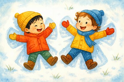 Blije sneeuwengelen door Natalie Bruns
