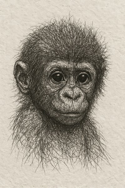 Onschuldige chimpanseebaby door Natalie Bruns