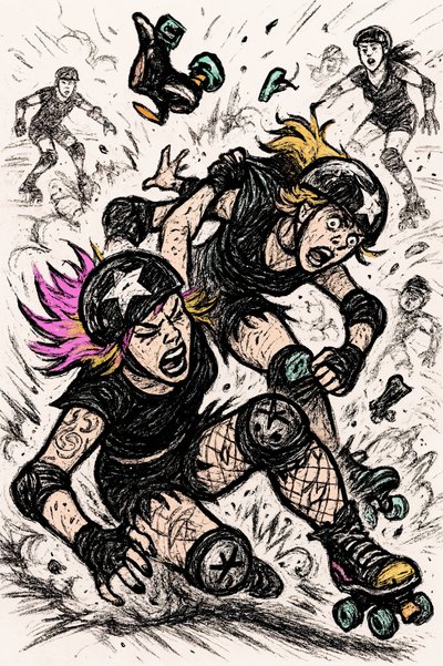 Ongeval bij roller derby door Natalie Bruns