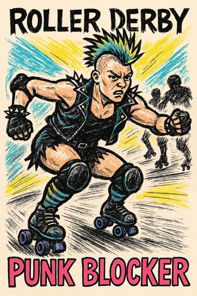 Roller Derby Punk Blocker door Natalie Bruns