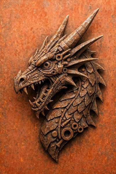 Verroeste steampunkdraak door Natalie Bruns