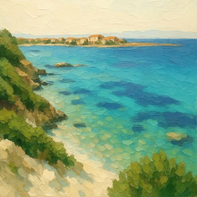 De vredige turquoise kustlijn door Natalie Bruns