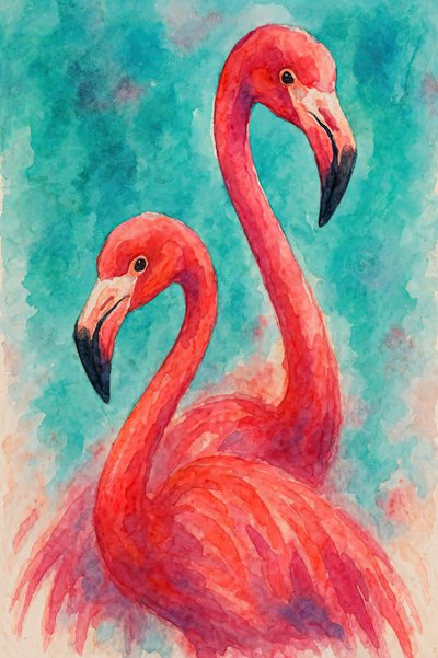 Tropische roze flamingo’s door Natalie Bruns