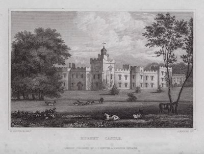 Hornby Castle (gravure) door Nathaniel (after) Whittock