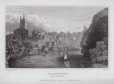 Knaresborough, vanaf de Brug door Nathaniel (after) Whittock