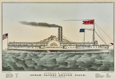 Buffalo en Chicago stoomschip door Nathaniel Currier