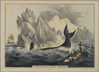 Het vangen van de walvis door Nathaniel Currier