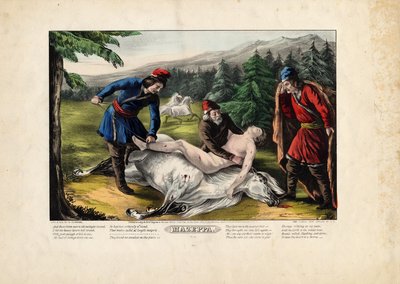 Mazeppa, 1846 (plaat vier van vier) door Nathaniel Currier