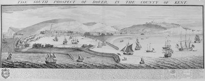 Het zuidelijke uitzicht van Dover in het graafschap Kent door Nathaniel and Samuel  Buck