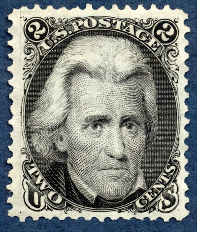 2c Andrew Jackson heruitgave enkel, 1875 door National Bank Note Company