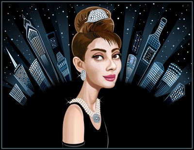 Audrey Hepburn, 2021 (digitaal) door Neale Osborne
