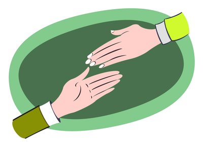 Helpende handen - illustratie van zakelijke allegorie door Neale Osborne