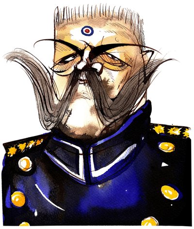 Paul von Hindenburg - Pools-geboren, Duitse generaal en president (1847-1934); kleurenkarikatuur door Neale Osborne