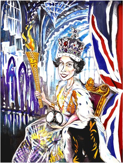 Koningin Elizabeth II 2012, door Neale Osborne door Neale Osborne