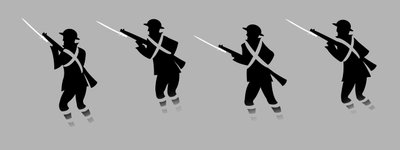 Eerste Wereldoorlog Soldaten met Bajonetten - Uit Loopgraven Komend door Neale Osborne