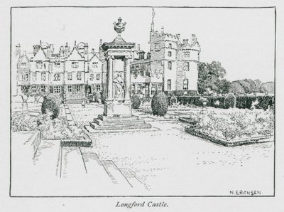 Kasteel van Longford (litho) door Nelly Erichsen