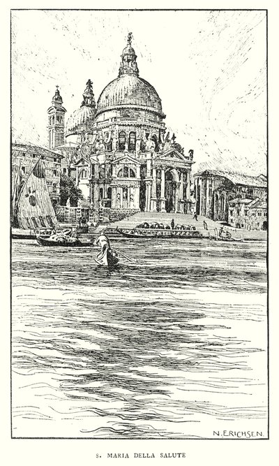 S Maria Della Salute (litho) door Nelly Erichsen