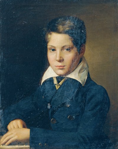 Portret van een jongen door Leopold Blonder