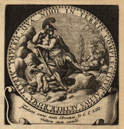 Allegorische figuur van het Romeinse Rijk, Romulus en Remus door Netherlandish School