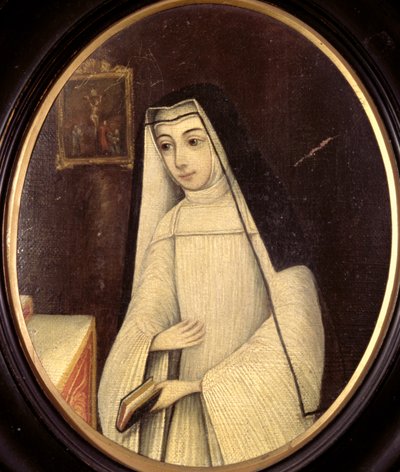 Frances Justina Huddleston (1708-87) in het habijt van een non van de orde van Augustijnse Kanunnikessen in het Engelse Klooster in Brugge, c.1727 door Netherlandish School