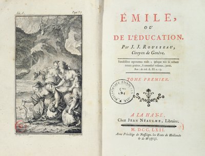 Frontispice voor Emile door Jean-Jacques Rousseau, 1762 door Netherlandish School