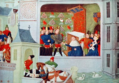 Interview van Richard II en de Hertog van Gloucester in Kasteel Pleshy, uit 
