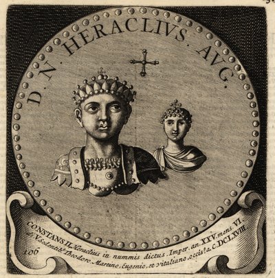 Portret van Byzantijnse keizer Constans II en Fausta door Netherlandish School
