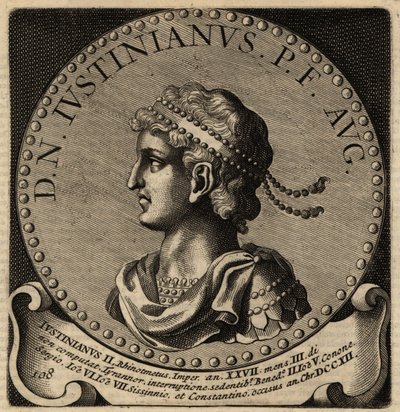 Portret van Byzantijnse keizer Justinianus II door Netherlandish School