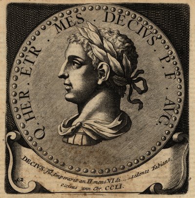 Portret van Romeinse keizer Herennius Etruscus door Netherlandish School