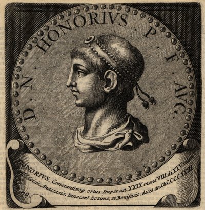 Portret van Romeinse keizer Honorius door Netherlandish School