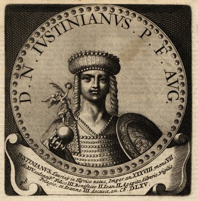 Portret van Romeinse keizer Justinianus I door Netherlandish School
